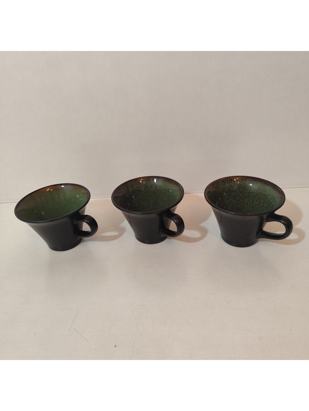 Set Of 3 Gabbay Fusion Wasabi Coffee Tea Mugs Cups Black Green Brown By Gibson